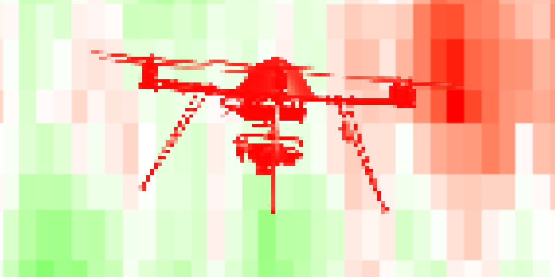 Trends data with floating drone